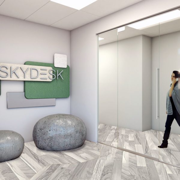 Skydesk - lobby rendering Skydesk - lobby rendering